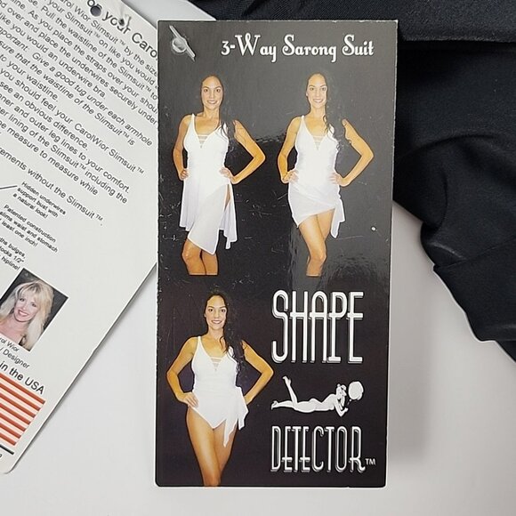Carol Wior 3 Way Slimsuit Sarong Suit Shape Detector Black One Piece Size 24W - Picture 10 of 16